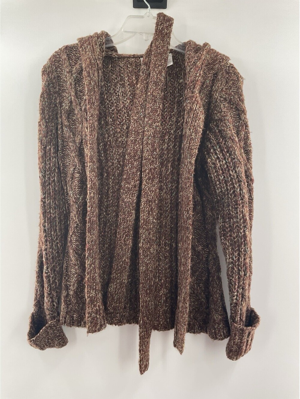 My life women’s large chunky knit sweater cardigan with waist tie 091